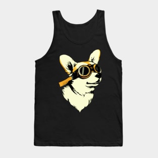 Pilot Corgi Dog Owner Welsh Corgi Funny Dog Tank Top